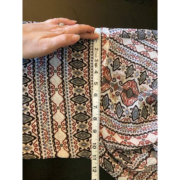 Black Rain Boho Fringe Open Front Kimono Geometric  Sz S (runs large) - Picture 10 of 10